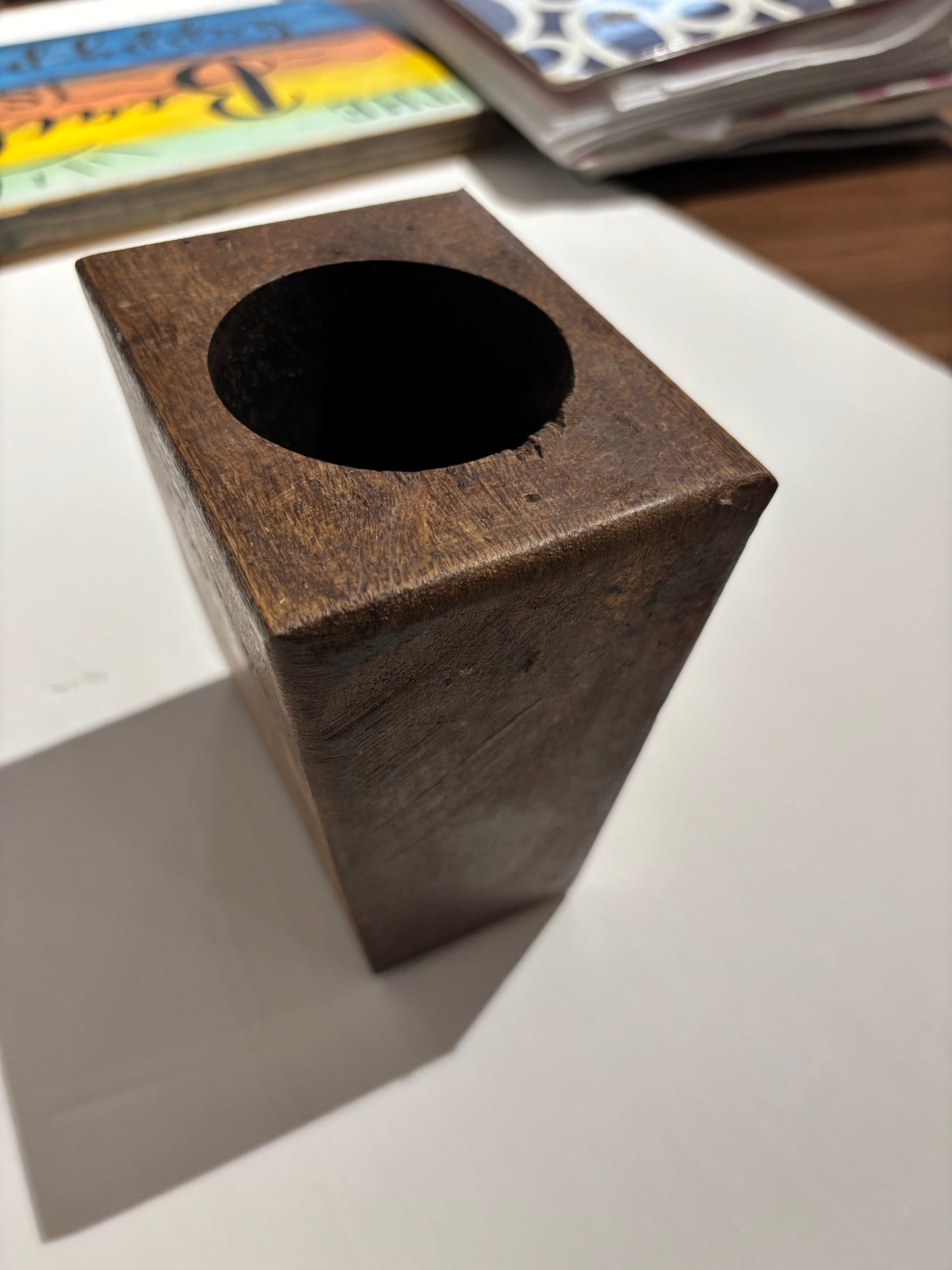 side and top view of a single sugar mold opening