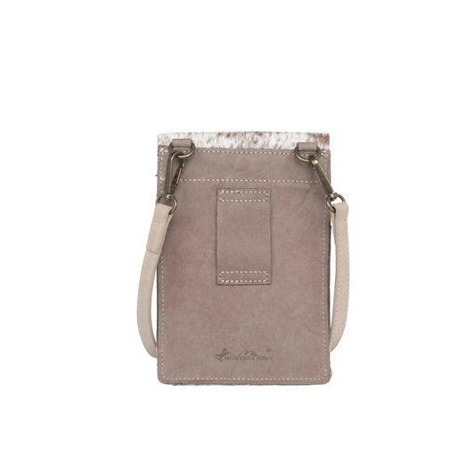 Montana West Genuine Hair-On Cowhide Belt Loop Phone Holster/Multi-function Crossbody - Tan Leather, Brown and Cream Fur