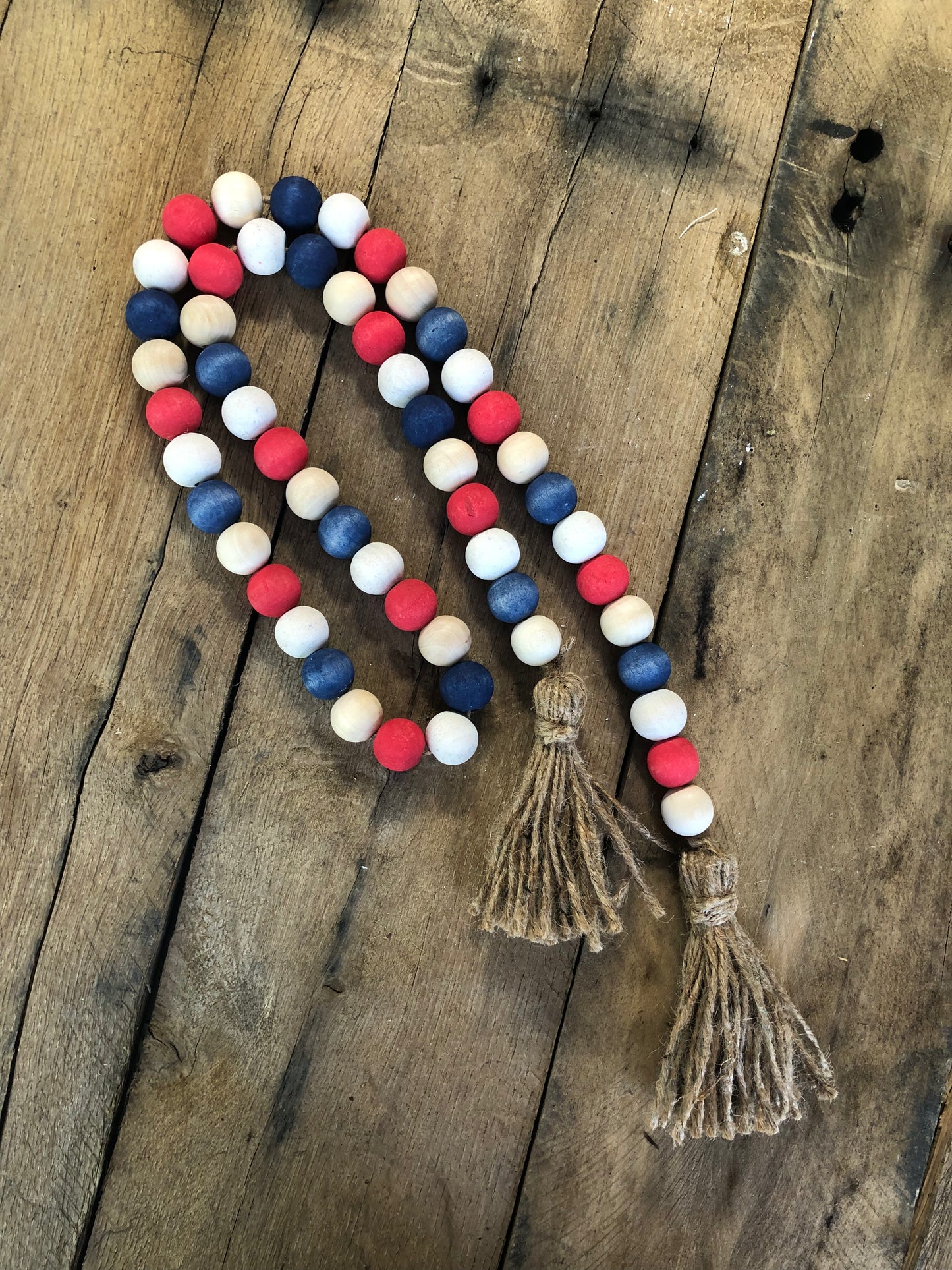 Patriotic Wood Bead Garland