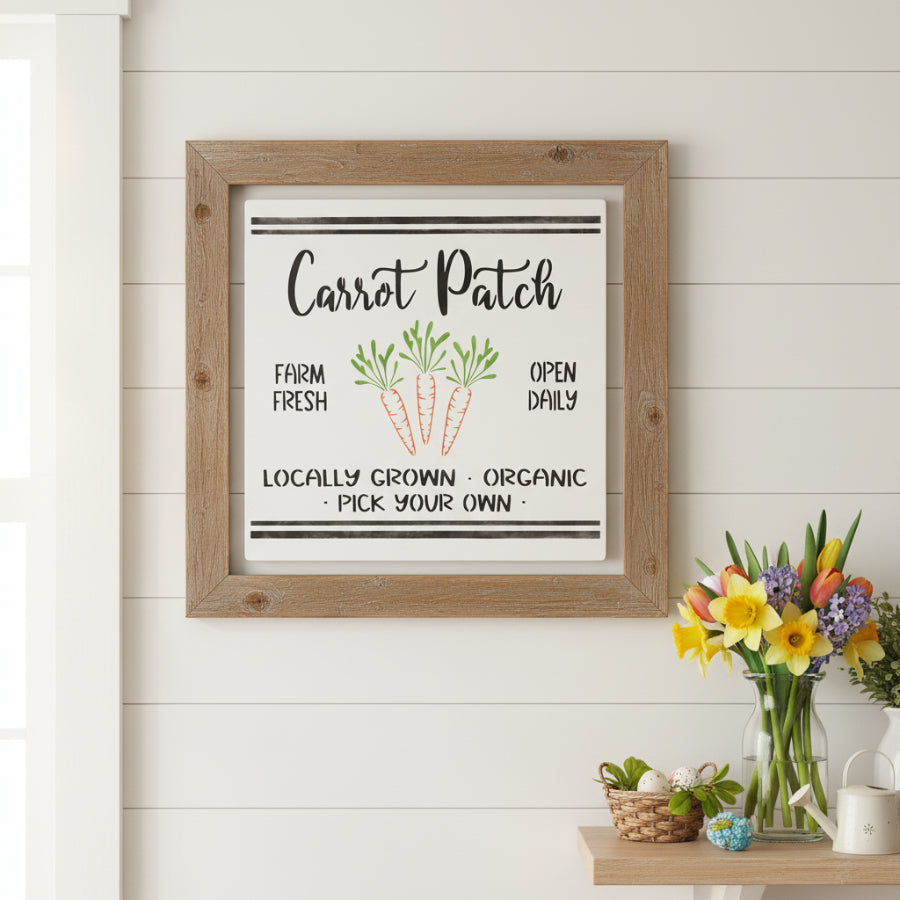 Carrot Patch Sign- Spring Easter Home Decor - hand painted