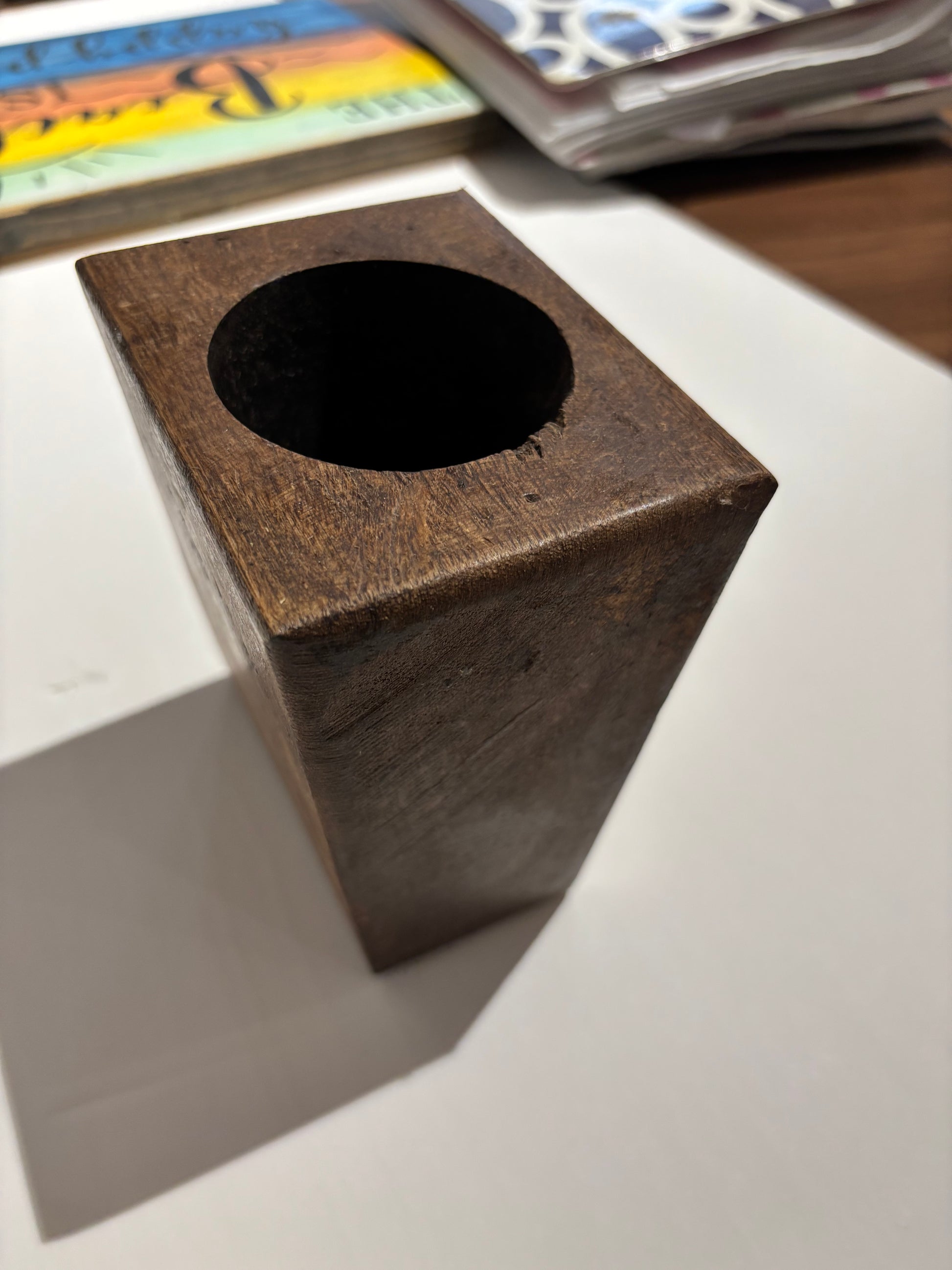 side and top view of a single sugar mold opening