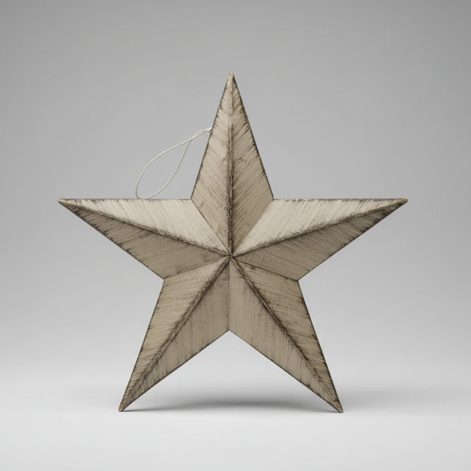 Decorative star-shaped object on a plain background