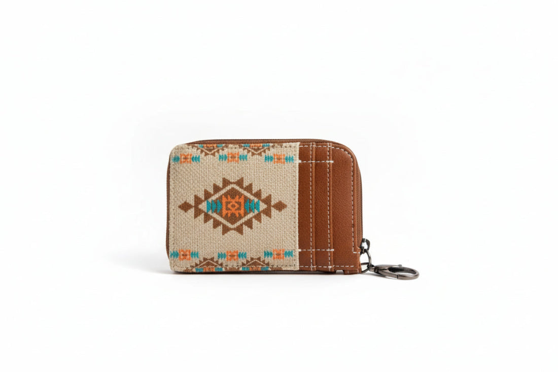 Small pouch with tribal pattern on a white background