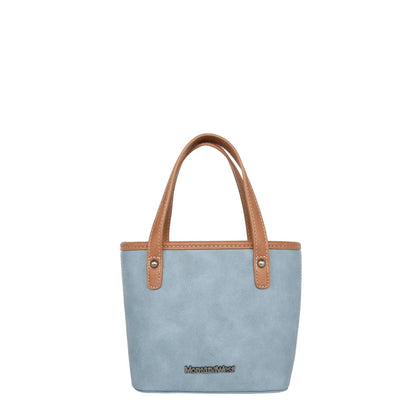 Montana West Cut-Out/Buckle Collection Small Tote/Crossbody - dusty blue