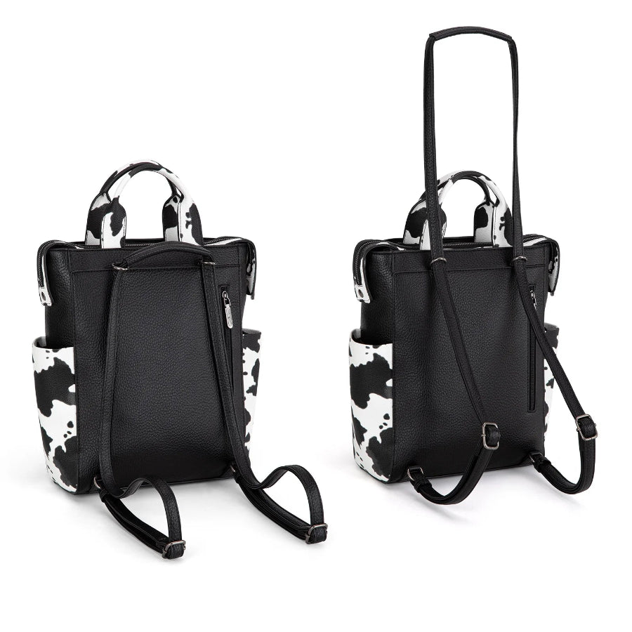 Wrangler Convertible Leather Backpack Black