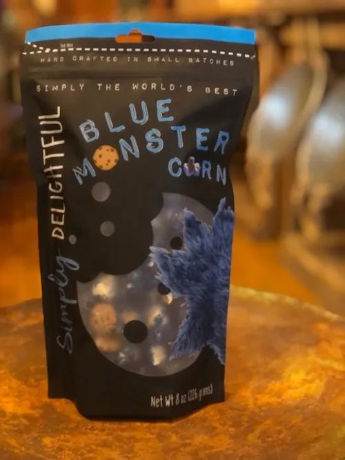 Simply Delightful Gourmet Popcorn - Blue Monster - chocolate chip cookies and blueberry popcorn