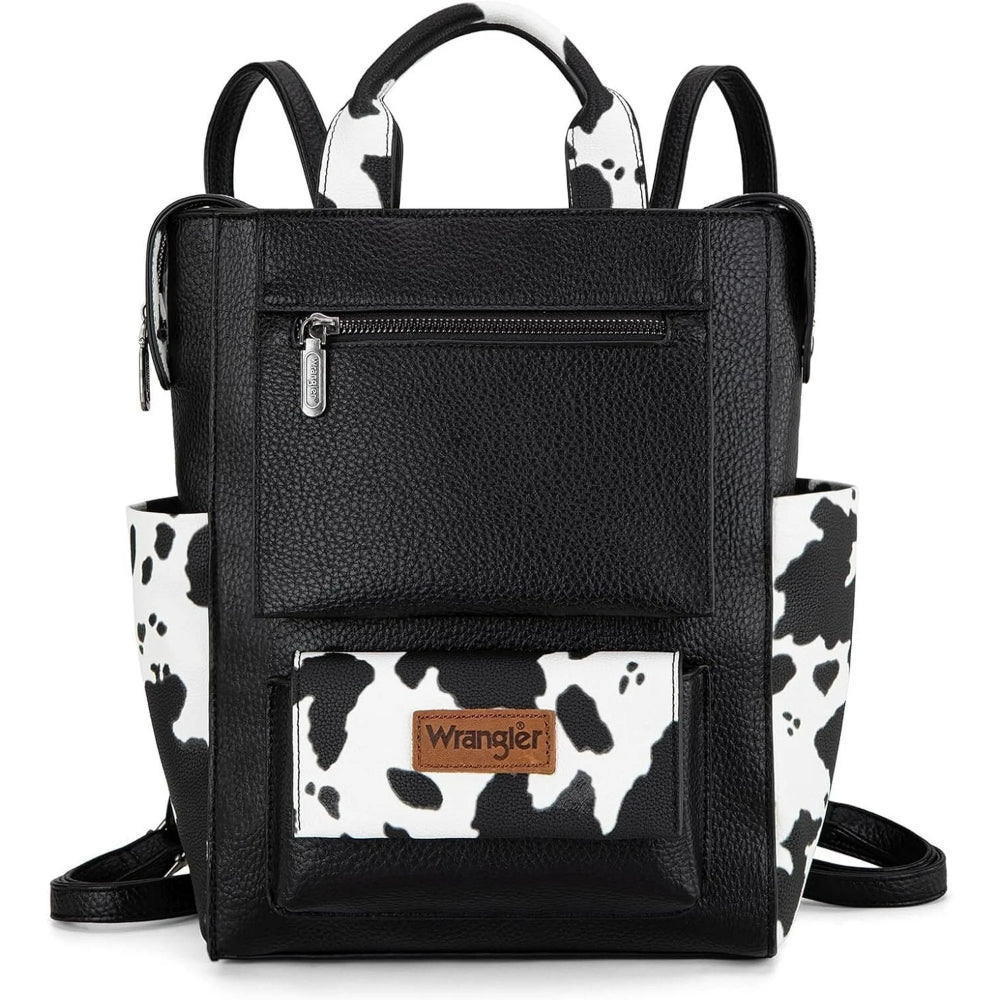 Wrangler Convertible Leather Backpack Black