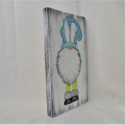 Gnome with White Bunny Ears Sign - Spring Decor