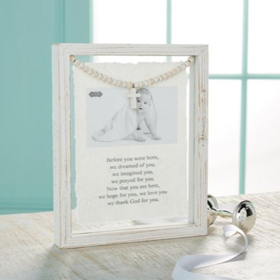 baby prayer glass frame with beaded cross baby shower baby picture frame