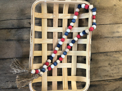 Patriotic Wood Bead Garland