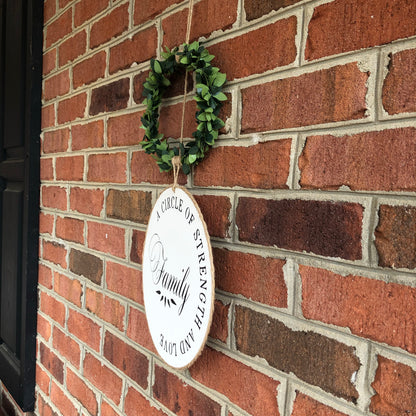 Family Circle Wreath Sign | Farmhouse Wall Decor