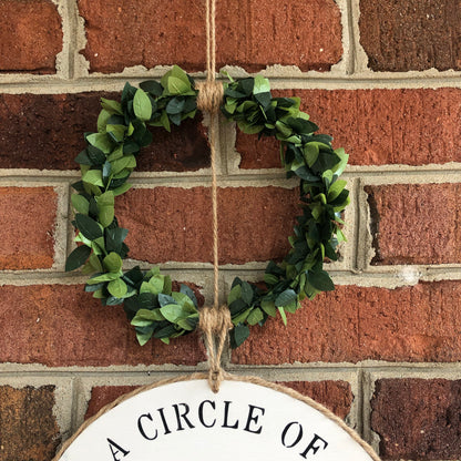 Family Circle Wreath Sign | Farmhouse Wall Decor