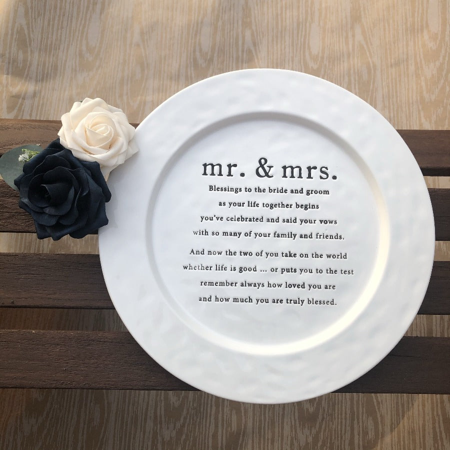 mr. and mrs. wedding blessing platter, Mud Pie, Wedding Gift, Newly Weds Gift, Housewarming Gift