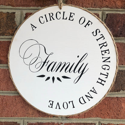 Family Circle Wreath Sign | Farmhouse Wall Decor