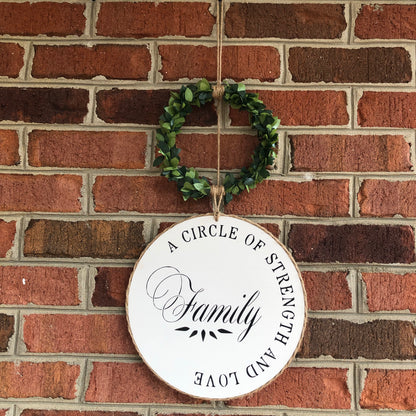 Family Circle Wreath Sign | Farmhouse Wall Decor